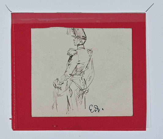 Edouard Detaille, The General, Original Ink Drawing, 1900s