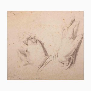 Edouard Dufeu, The Hands of My Mother, Original Drawing, 1880s-ZCI-1403372