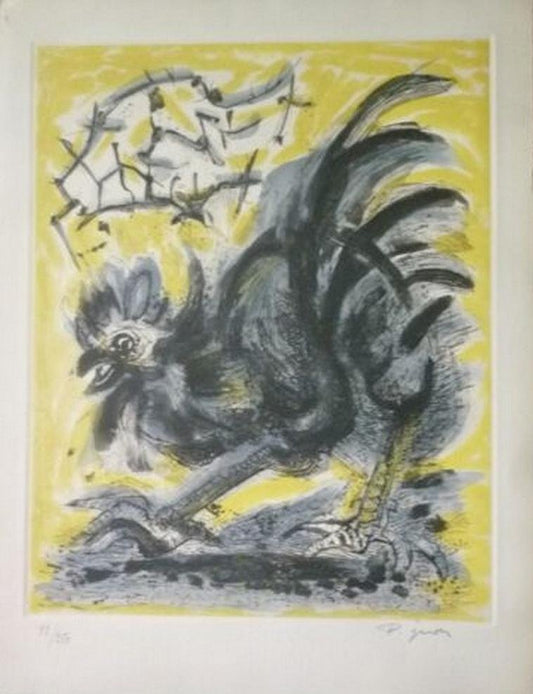 Edouard Pignon, Le Coq, 1958, Original Color Etching