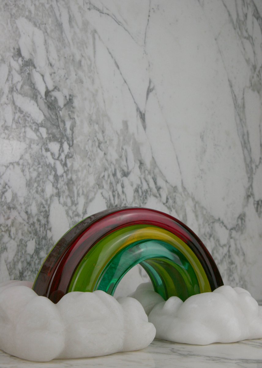 Edouard Sankowski for Krywda, Arc-0 Rainbow Sculpture, Alabaster and Glass