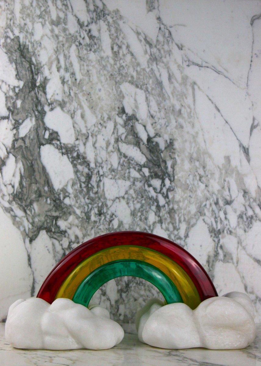 Edouard Sankowski for Krywda, Arc-0 Rainbow Sculpture, Alabaster and Glass