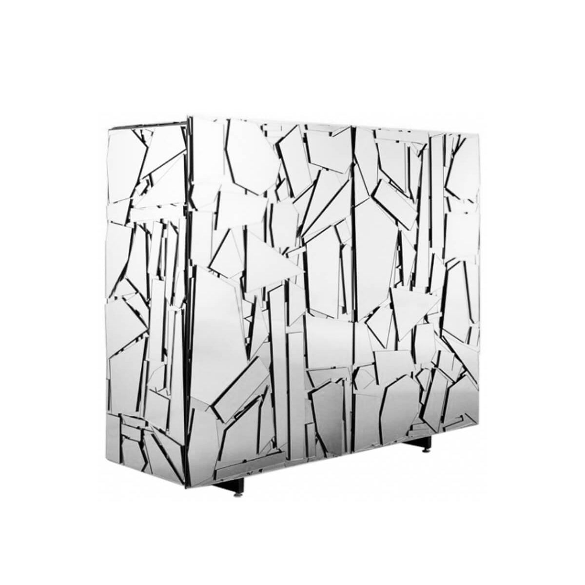 Scrigno - Glass Sideboard With Doors by Edra #Silver