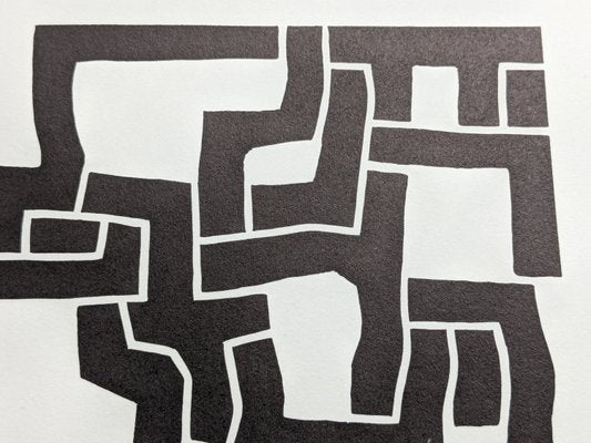 Eduardo Chillida, Abstraction in Black, 1974, Original Lithograph-NRC-2024659