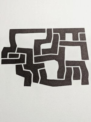 Eduardo Chillida, Abstraction in Black, 1974, Original Lithograph-NRC-2024659