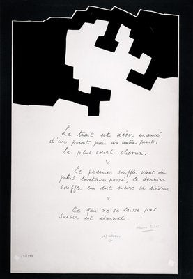 Eduardo Chillida, Composition with Poem by Edmond Jabes, 1975, Silkscreen-LBS-1356719