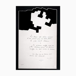 Eduardo Chillida, Composition with Poem by Edmond Jabes, 1975, Silkscreen-LBS-1356719