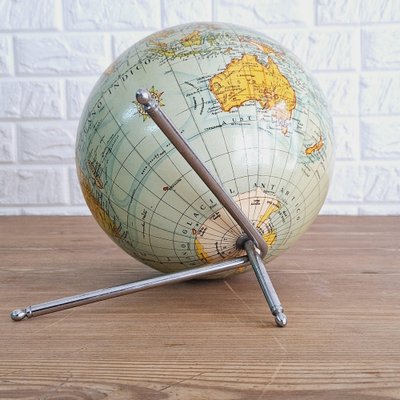 Educational Tabletop World Globe in Glass and Paper, 1950s-FRB-1732959