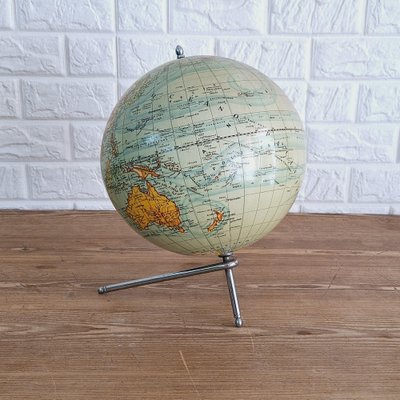 Educational Tabletop World Globe in Glass and Paper, 1950s-FRB-1732959