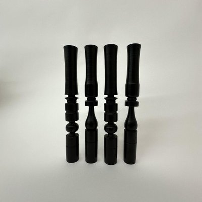 Edwardian Candleholders in Ebony and Hand Turned Wood, 1900s, Set of 4-BGP-1798444