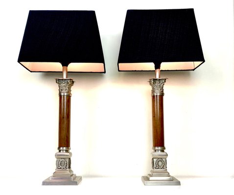 Edwardian Style Corinthian Table Lamps, 1950s, Set of 2-WZZ-1358205