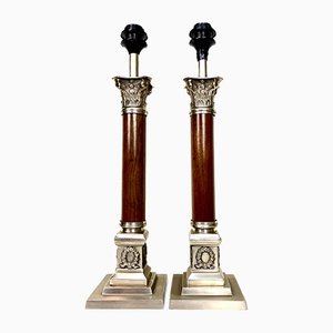 Edwardian Style Corinthian Table Lamps, 1950s, Set of 2-WZZ-1358205