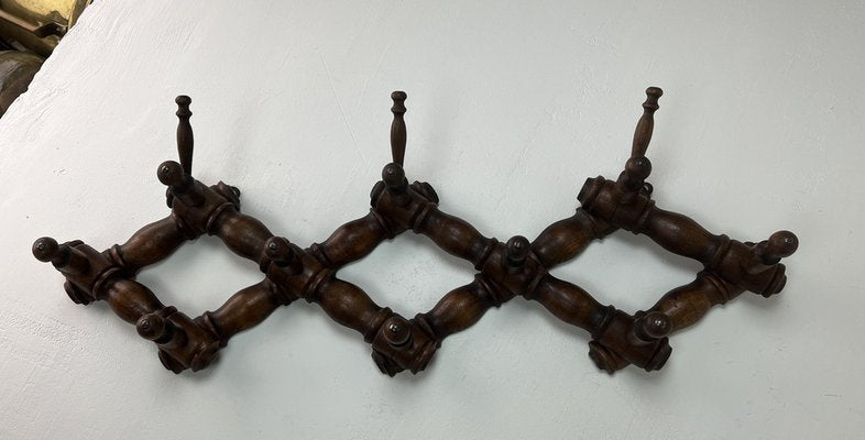 Edwardian Style Foldable Wall Coat or Hat Rack, France, 1930s-WZZ-1410709