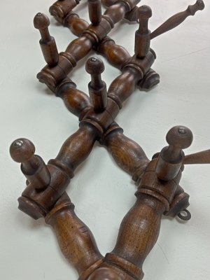 Edwardian Style Foldable Wall Coat or Hat Rack, France, 1930s-WZZ-1410709