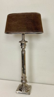 Edwardian Style Nickel Plate Table Lamp, 1960s-WZZ-1805103