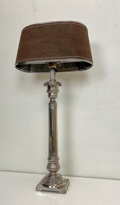 Edwardian Style Nickel Plate Table Lamp, 1960s-WZZ-1805103