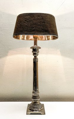 Edwardian Style Nickel Plate Table Lamp, 1960s-WZZ-1805103