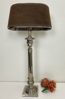 Edwardian Style Nickel Plate Table Lamp, 1960s-WZZ-1805103