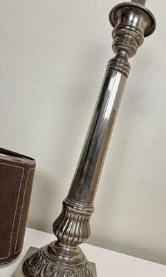 Edwardian Style Nickel Plate Table Lamp, 1960s-WZZ-1805103