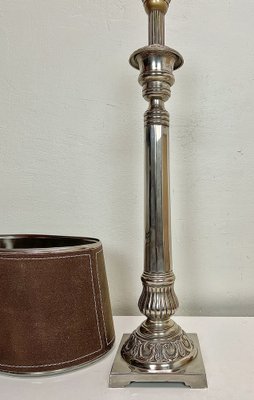 Edwardian Style Nickel Plate Table Lamp, 1960s-WZZ-1805103