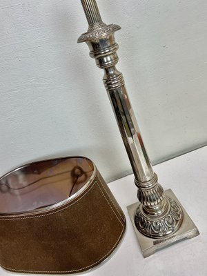 Edwardian Style Nickel Plate Table Lamp, 1960s-WZZ-1805103