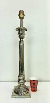 Edwardian Style Nickel Plate Table Lamp, 1960s-WZZ-1805103