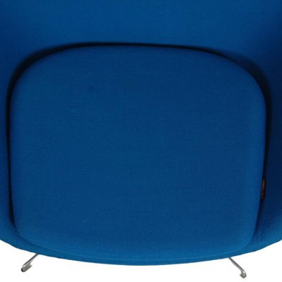 Egg Chair with Ottoman in Blue Fabric by Arne Jacobsen, Set of 2-MTD-1805031