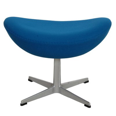 Egg Chair with Ottoman in Blue Fabric by Arne Jacobsen, Set of 2-MTD-1805031