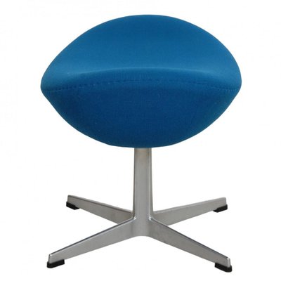 Egg Chair with Ottoman in Blue Fabric by Arne Jacobsen, Set of 2-MTD-1805031