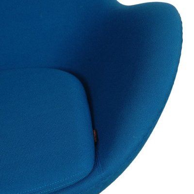 Egg Chair with Ottoman in Blue Fabric by Arne Jacobsen, Set of 2-MTD-1805031