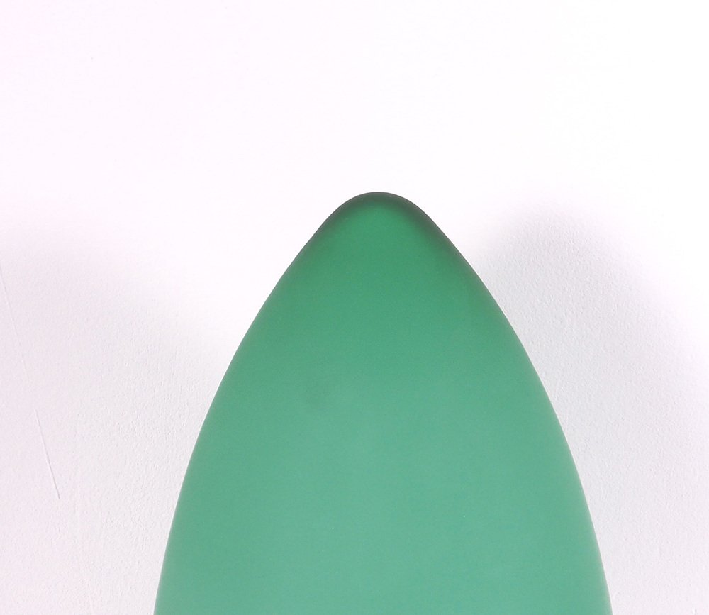 Egg-Shaped Table Lamp in Green Murano Glass