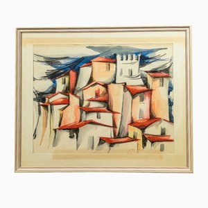 Egidio Zaccheroni, Italy, 1980s, Watercolor on Paper, Framed-RAQ-1115447