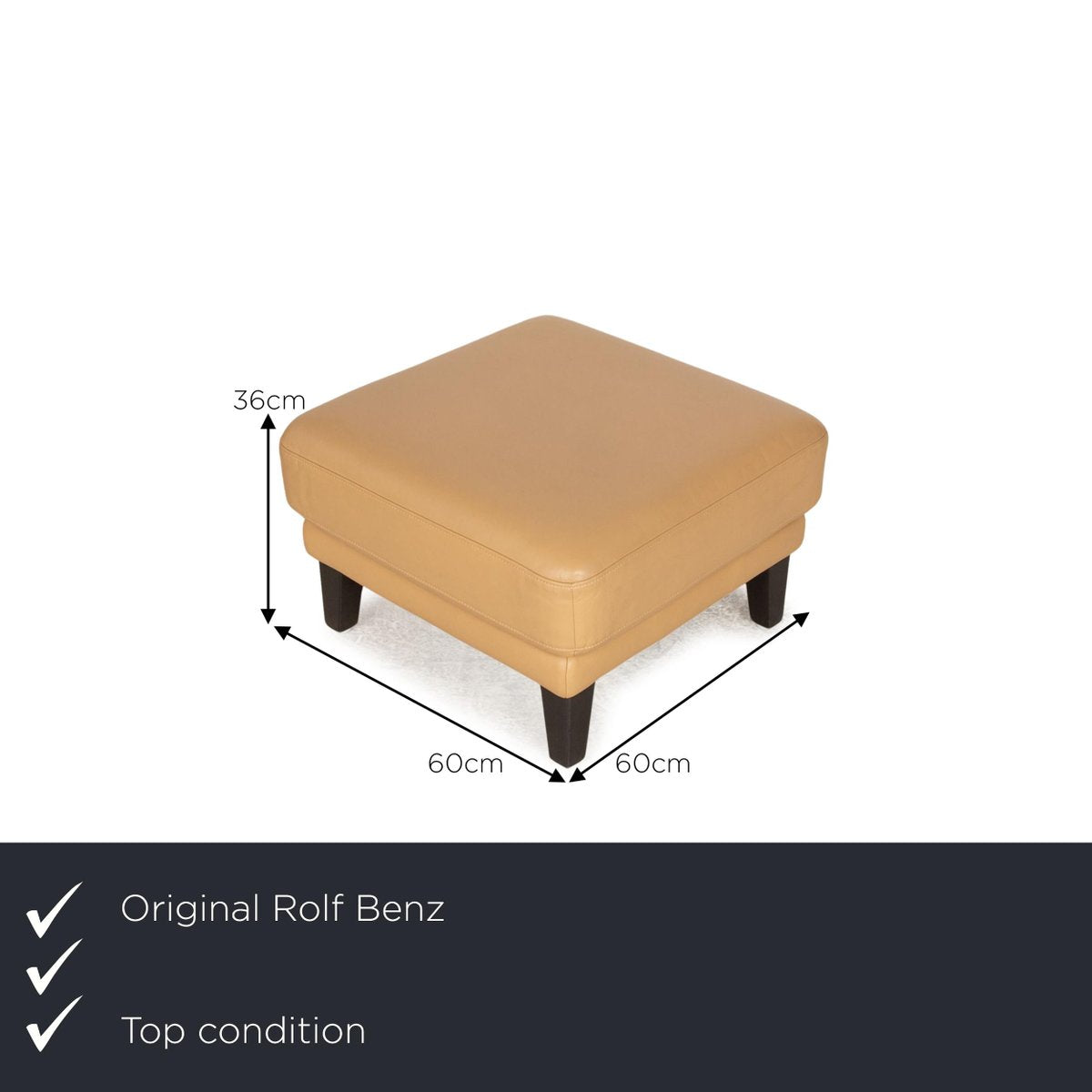 Ego Leather Stool in Cream from Rolf Benz