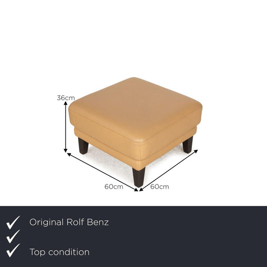 Ego Leather Stool in Cream from Rolf Benz