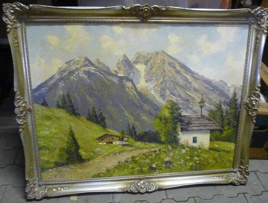 Egon J. Rosbroy, Hut Chapel near Bad Reichenhall, Oil on Canvas