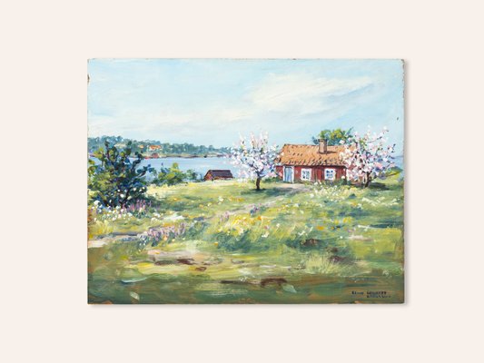 Egon Lennart Karlsson, Swedish Spring, Oil on Panel, Framed-GPP-1126533