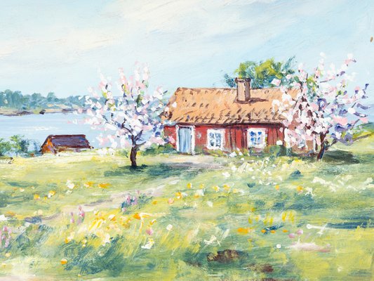 Egon Lennart Karlsson, Swedish Spring, Oil on Panel, Framed-GPP-1126533