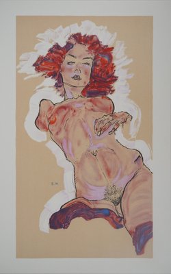 Egon Schiele, Reclining Nude, Lithograph-KHH-1201087