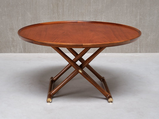 Egyptian Coffee Table in Teak and Brass by Mogens Lassen for A.J. Iversen, Denmark, 1960s