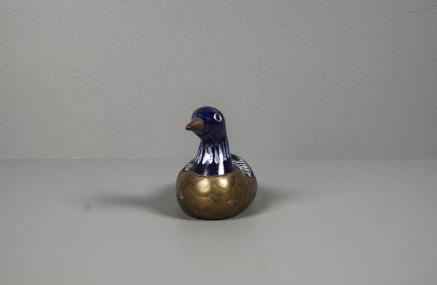 Egyptian Duck With Ceramic, Brass and Enamel Bowl, 1970s-VLO-1259417