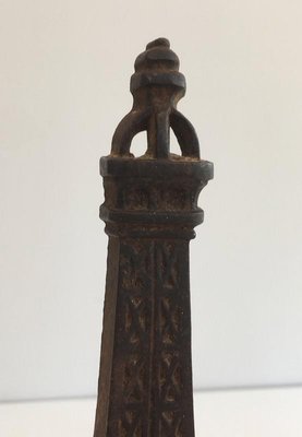 Eiffel Tower Cast Iron Andirons, France, 1900s, Set of 2-BA-658335