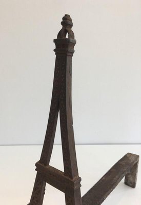 Eiffel Tower Cast Iron Andirons, France, 1900s, Set of 2-BA-658335