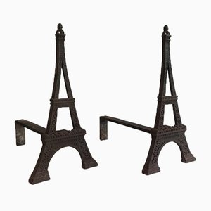 Eiffel Tower Cast Iron Andirons, France, 1900s, Set of 2-BA-658335