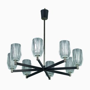 Eight-Light Chandelier in Metal, Chrome and Glass-KEG-1072574