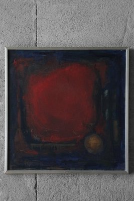 Eke Bjerén, Röd Aften, Oil on Canvas, 1962, Framed-ZAA-1749784