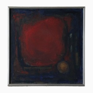 Eke Bjerén, Röd Aften, Oil on Canvas, 1962, Framed-ZAA-1749784