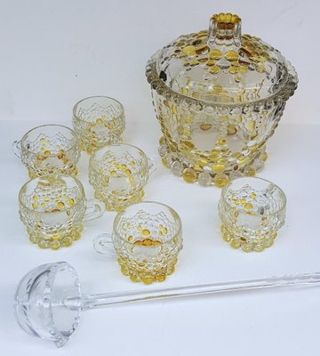 Elaborate Punch Bowl & Drinking Set with Crystal Ladle, Set of 8-QDP-1361843