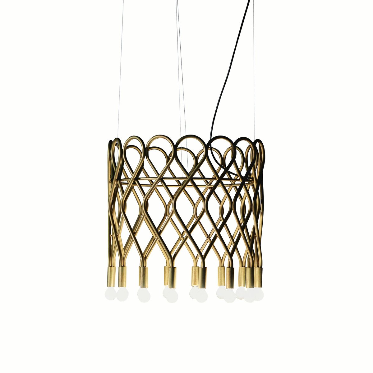 Eld Brass Flush Mount Chandelier by Lisa Hilland for Konsthantverk Tyringe