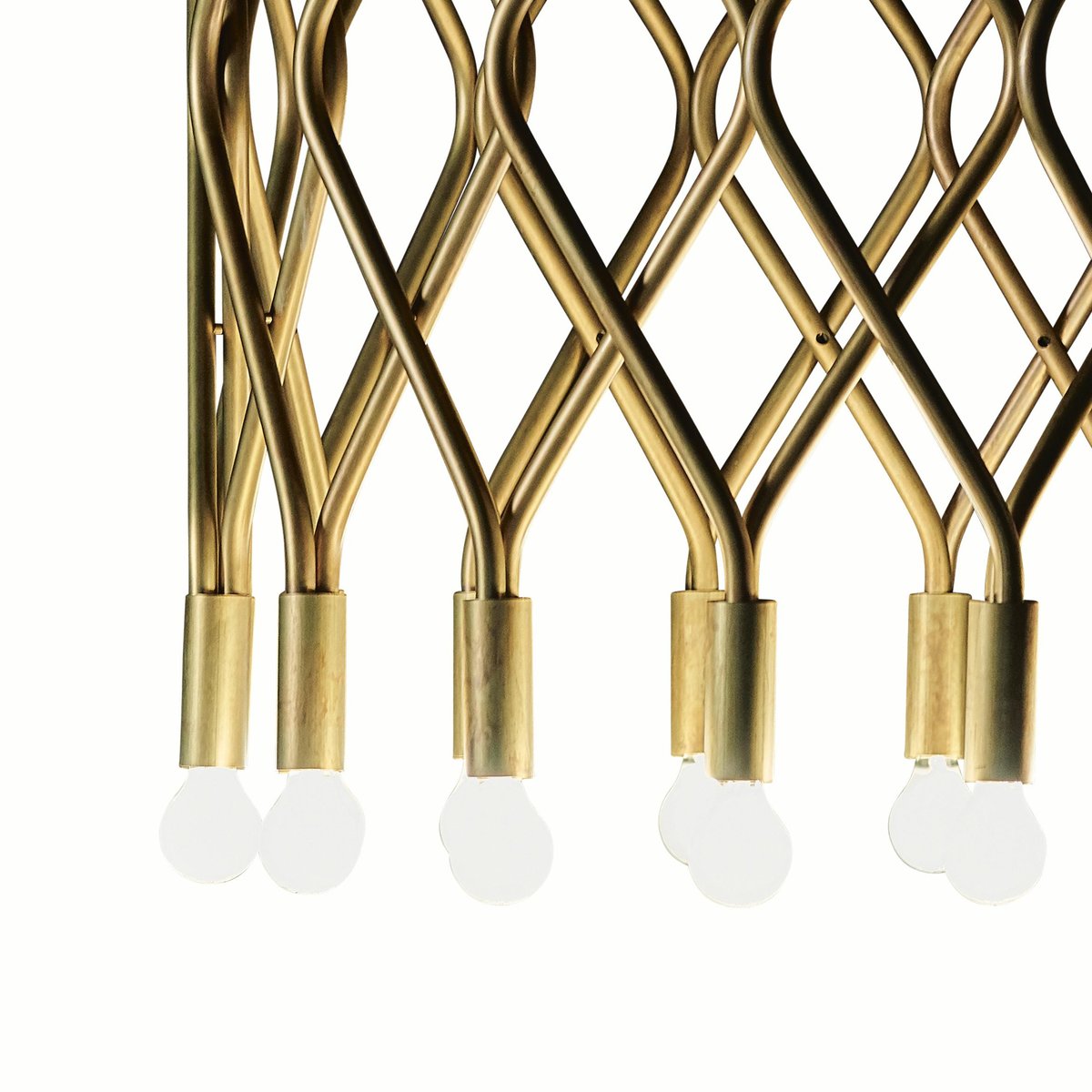 Eld Brass Flush Mount Chandelier by Lisa Hilland for Konsthantverk Tyringe