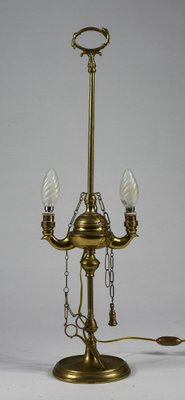 Electrified 2-Light Oil Lantern Lamp in Brass with Snake Decorations-RAQ-1418519