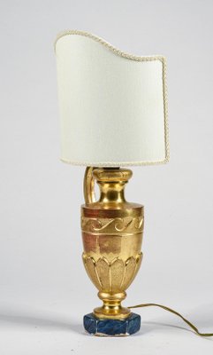 Electrified Palm Tree Holder Ornament Lamp in Gilded Wood, Italy, 1800s-RAQ-1343849